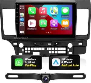 for Lancer 2008-2017 Android Radio Touch Screen Compatible with wirelessly Carplay Android Auto,Car Radio Stereo Bluetooth Navigation Multimedia Player GPS WiFi FM/AM Backup Camera Head Unit