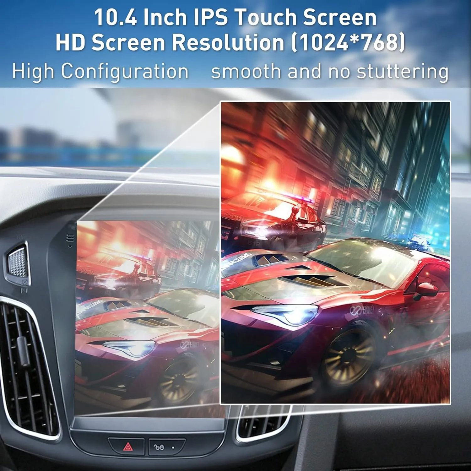 Ford Focus Car Stereo Radio 2012-2018 with Carplay/Android Auto, 10.4 Inch IPS Touch Screen Android 12 Car Radio with GPS Navigation Bluetooth WiFi Mirror Link Backup Camera, 2G RAM 32G ROM