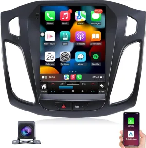 Ford Focus Car Stereo Radio 2012-2018 with Carplay/Android Auto, 10.4 Inch IPS Touch Screen Android 12 Car Radio with GPS Navigation Bluetooth WiFi Mirror Link Backup Camera, 2G RAM 32G ROM