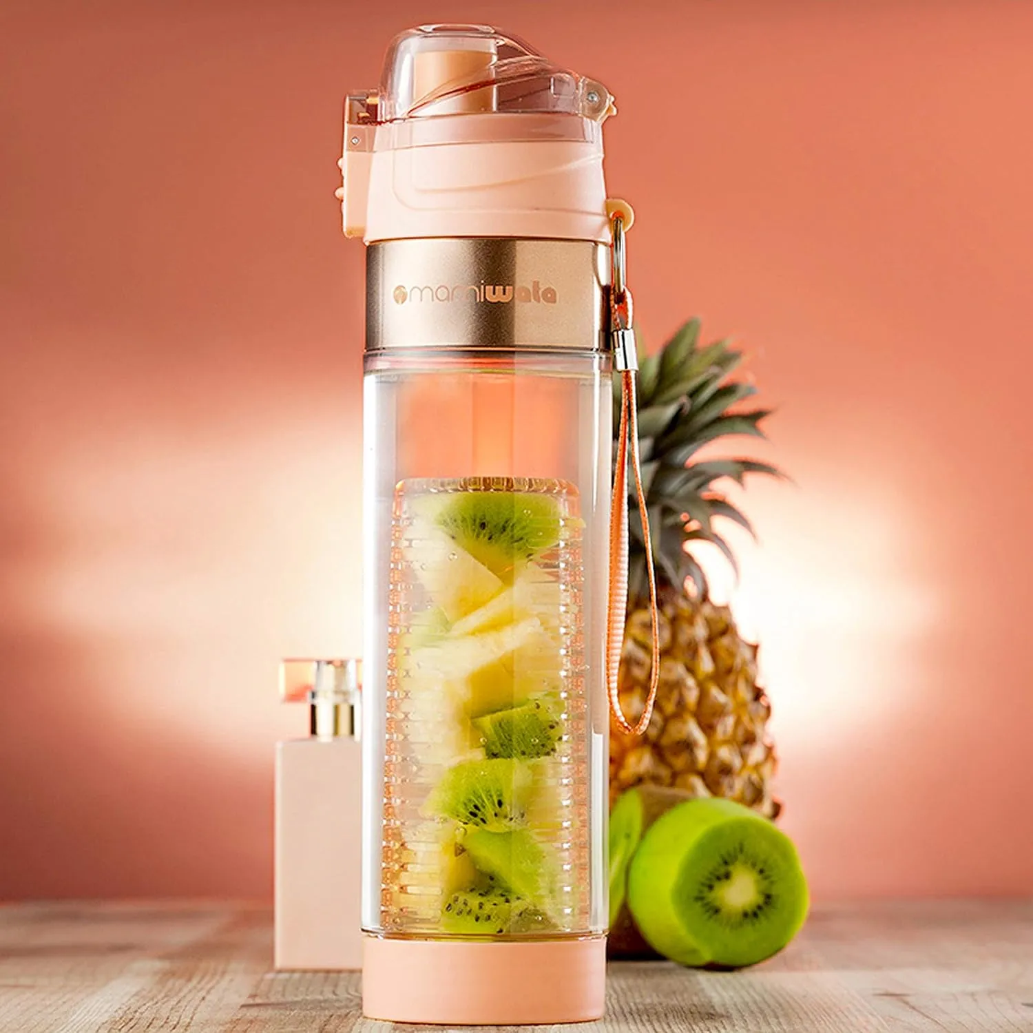 Fruit Infuser Water Bottle – 24 oz – Tritan Plastic - Unique Stylish Design – Fruit Infused Water recipes eBook & Insulating sleeve – Beautiful Gift Box