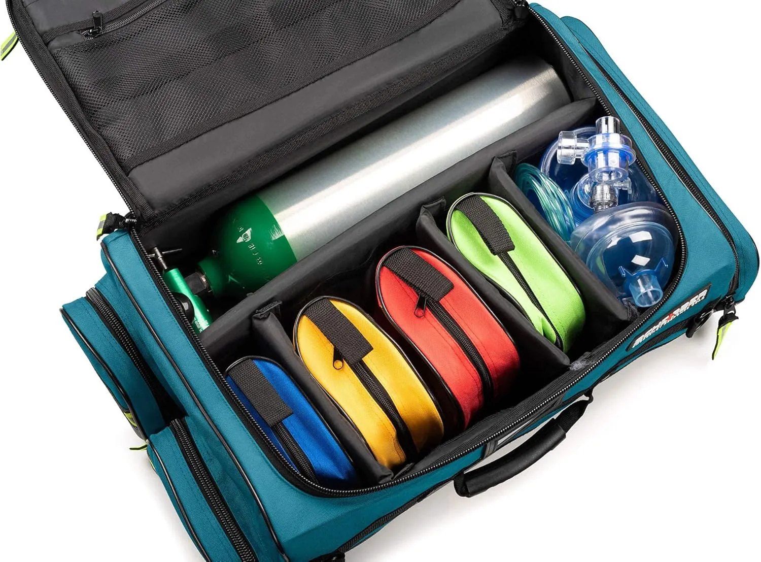 Fully-Stocked Premium First Responder Bag, HSA/FSA Approved, Large Pro EMT/EMS Trauma, Bleeding & Oxygen Medical Kit, CAT Tourniquet, HyFin Chest Seal & 250  First Aid Supplies