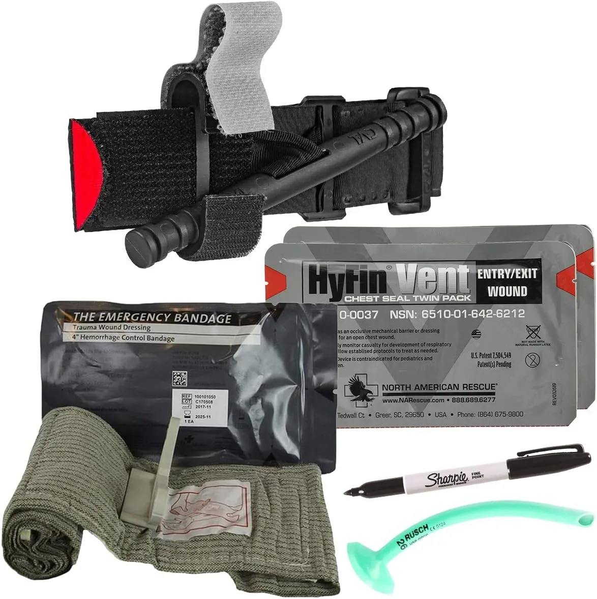 Fully-Stocked Premium First Responder Bag, HSA/FSA Approved, Large Pro EMT/EMS Trauma, Bleeding & Oxygen Medical Kit, CAT Tourniquet, HyFin Chest Seal & 250  First Aid Supplies