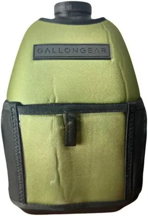 Gallon Gear 1 GALLON LARGE WATER BOTTLE SLEEVE COMBO | BPA FREE PLASTIC REUSABLE WATER JUG | HYDRATION WATER BOTTLE FOR MEN & WOMEN | GYM, SPORTS, TRAING & FITNESS (BLACK/OLIVE GREEN)