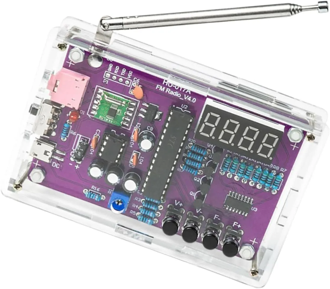 GANAZONO 1Set DIY Radio Kit with LCD Display Complete Soldering Project for Beginners Includes All Components for Electronic Projects for DIY Enthusiasts and Educational Use
