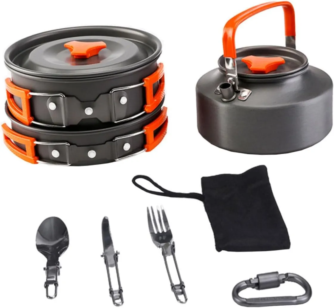 GANAZONO Cooking Pan Hiking Stove Grilling Barbecue Cookware Camp Fire Cooking Accessories Camping Pot Camping
