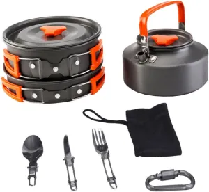 GANAZONO Cooking Pan Hiking Stove Grilling Barbecue Cookware Camp Fire Cooking Accessories Camping Pot Camping