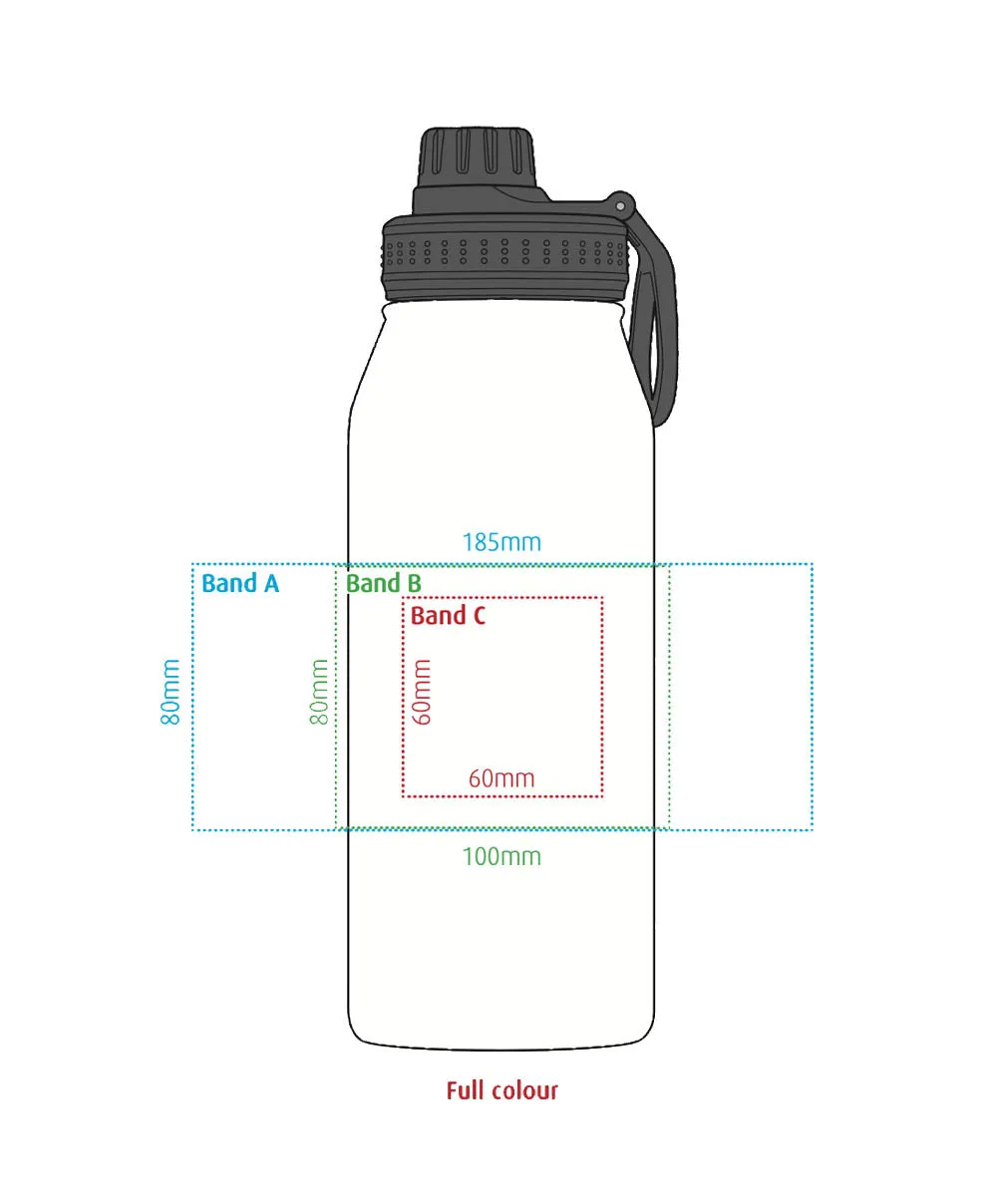 Ganges large capacity, double-walled, stainless steel bottle - 950ml