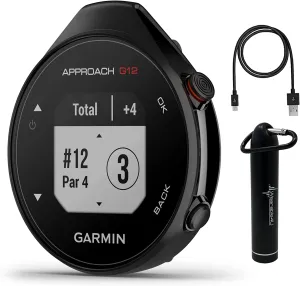 Garmin Approach G12 Premium GPS Golf Range Finder with Wearable4U Power Bank Bundle