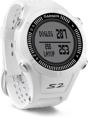 Garmin Approach S2 GPS Golf Watch with Worldwide Courses (White)