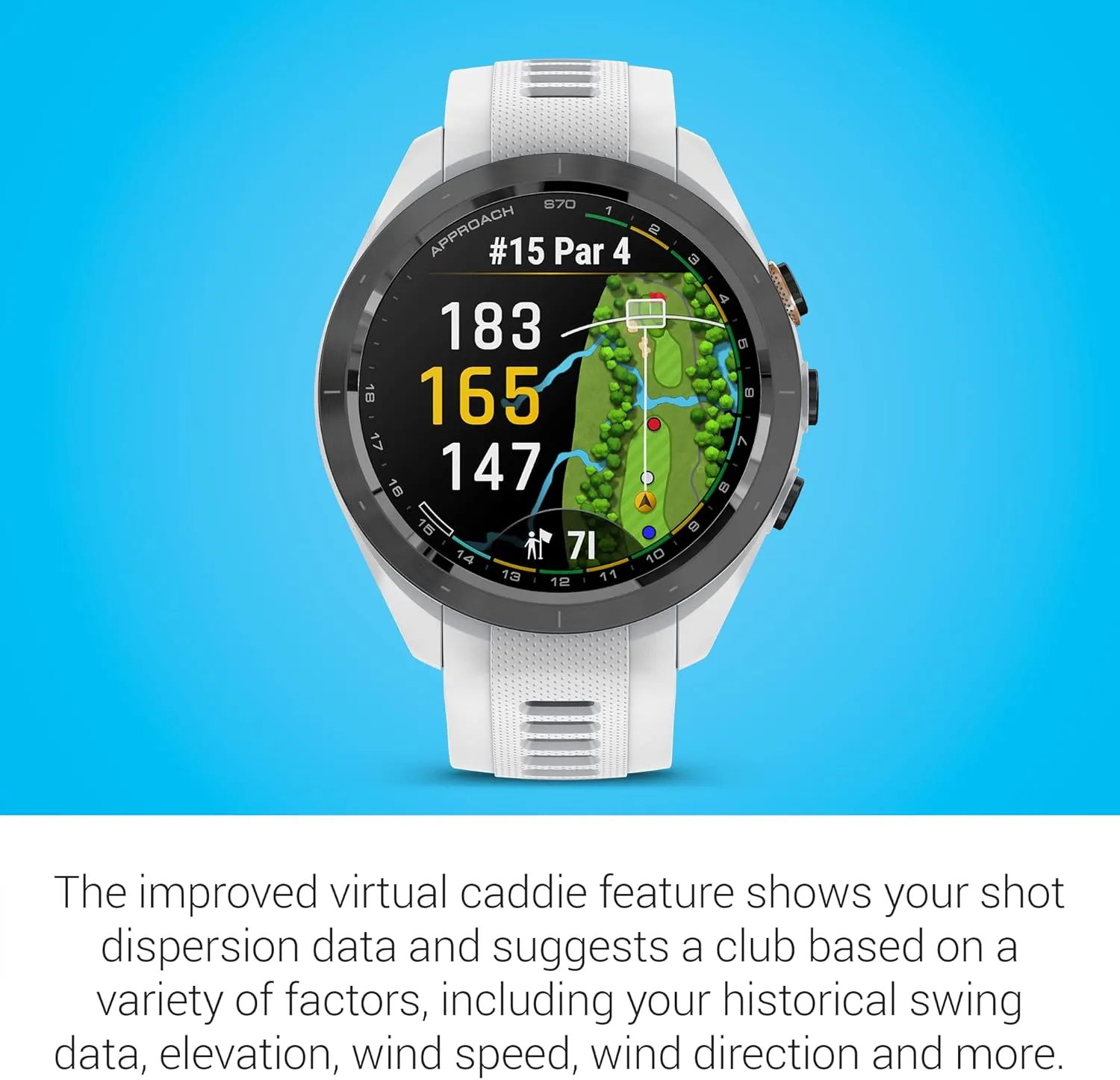 Garmin Approach S70 Golf Smartwatch | AMOLED Display | Shot Execution/Putt Alignment | Golfing System with Approach CT10 Full Kit, Club Tracking System (14 Sensors) and Signature Stand Power Bundle