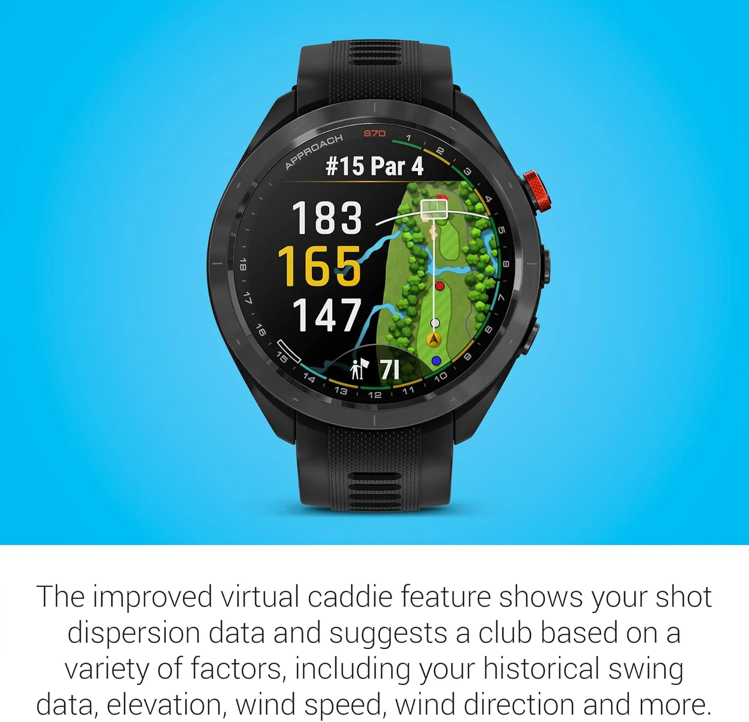 Garmin Approach S70 Golf Smartwatch | AMOLED Display | Shot Execution/Putt Alignment | Golfing System with Approach CT10 Starter Kit, Club Tracking System (3 Sensors) and Signature Stand Power Bundle