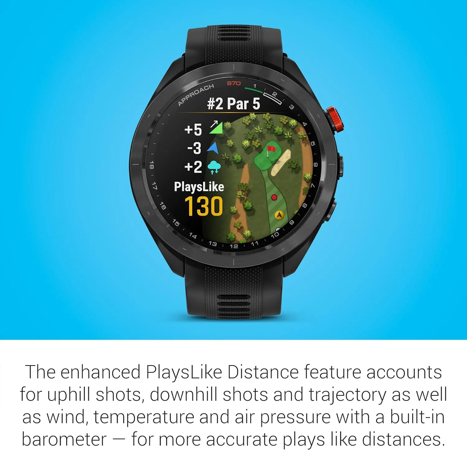 Garmin Approach S70 Golf Smartwatch | AMOLED Display | Shot Execution/Putt Alignment | Golfing System with Approach CT10 Starter Kit, Club Tracking System (3 Sensors) and Signature Stand Power Bundle