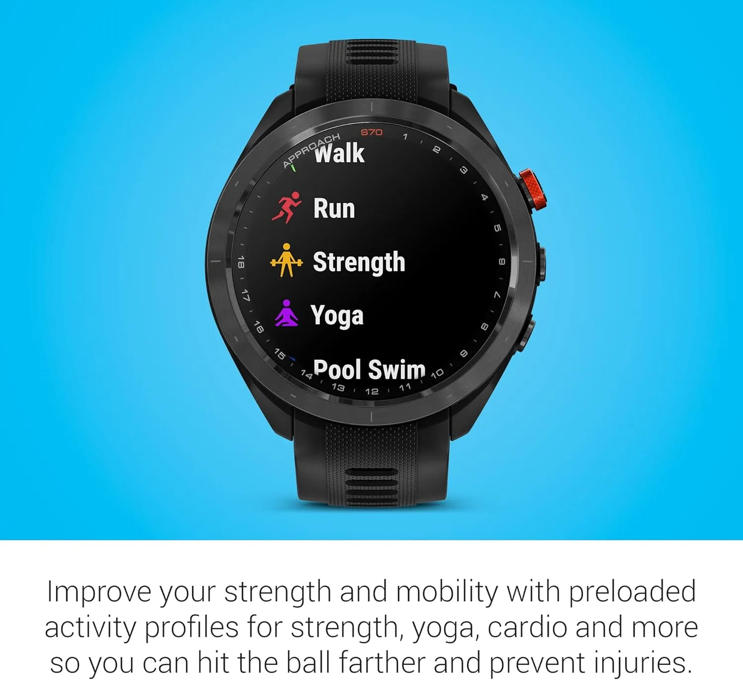 Garmin Approach S70 Golf Smartwatch | AMOLED Display | Shot Execution/Putt Alignment | Golfing System with Approach CT10 Starter Kit, Club Tracking System (3 Sensors) and Signature Stand Power Bundle