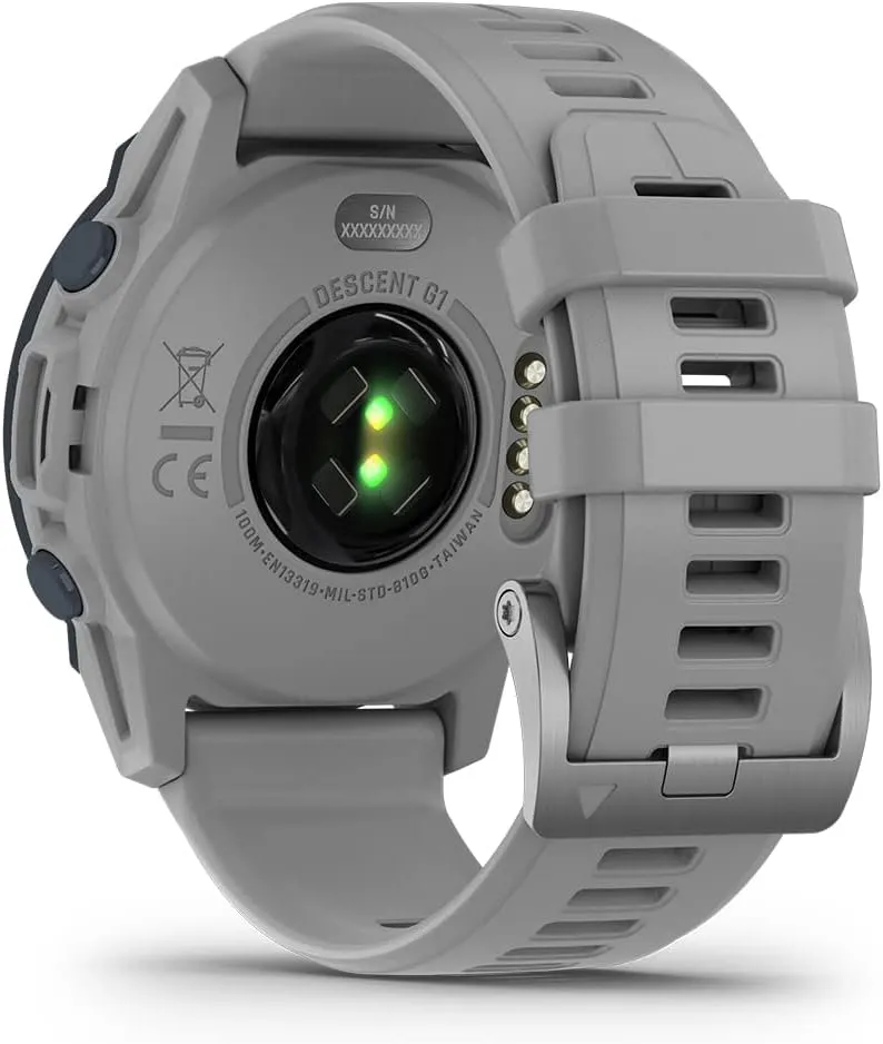 Garmin Descent G1 (Powder Gray) Dive Computer Watch Diver's Bundle - GPS Diving Watch with Compass & Depth Sensor, Surface & Exit - Includes Waterproof Dry Bag & Cell Phone Pouch