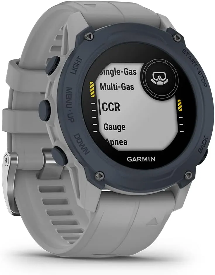 Garmin Descent G1 (Powder Gray) Dive Computer Watch Diver's Bundle - GPS Diving Watch with Compass & Depth Sensor, Surface & Exit - Includes Waterproof Dry Bag & Cell Phone Pouch