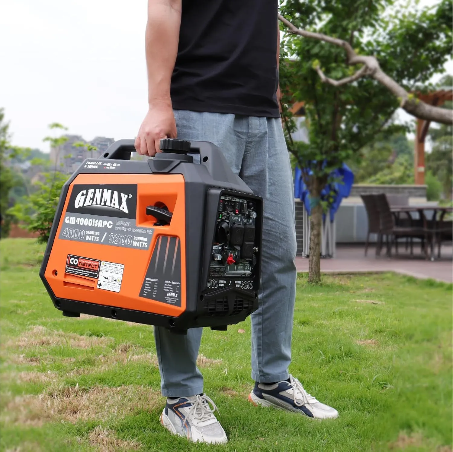 GENMAX Generator，EPA Compliant, Eco-Mode Feature, Ultra Lightweight for Backup Home Use & Camping