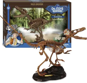 Geoworld Velociraptor Skeleton Model Kit - Scale Replica Velociraptor Skeleton - Build, Learn & Play STEM Toy for Kids Ages 6 