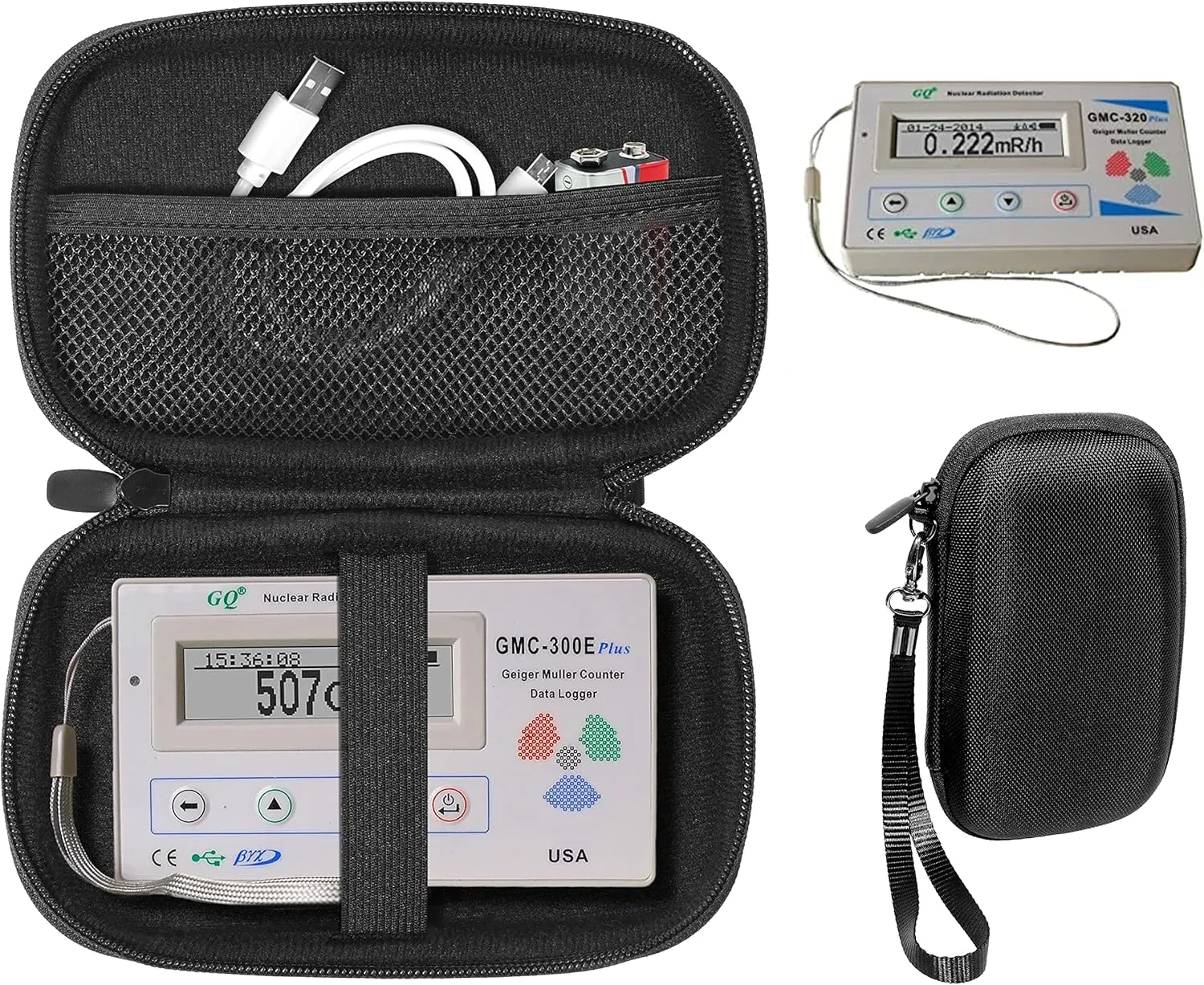 getgear case for GQ GMC300EPlus Fullfill Digital Nuclear Radiation Detector Monitor Meter, New GQ GMC-320 Plus Geiger Counter Nuclear Radiation Detector Monitor Meter(Updated Version)