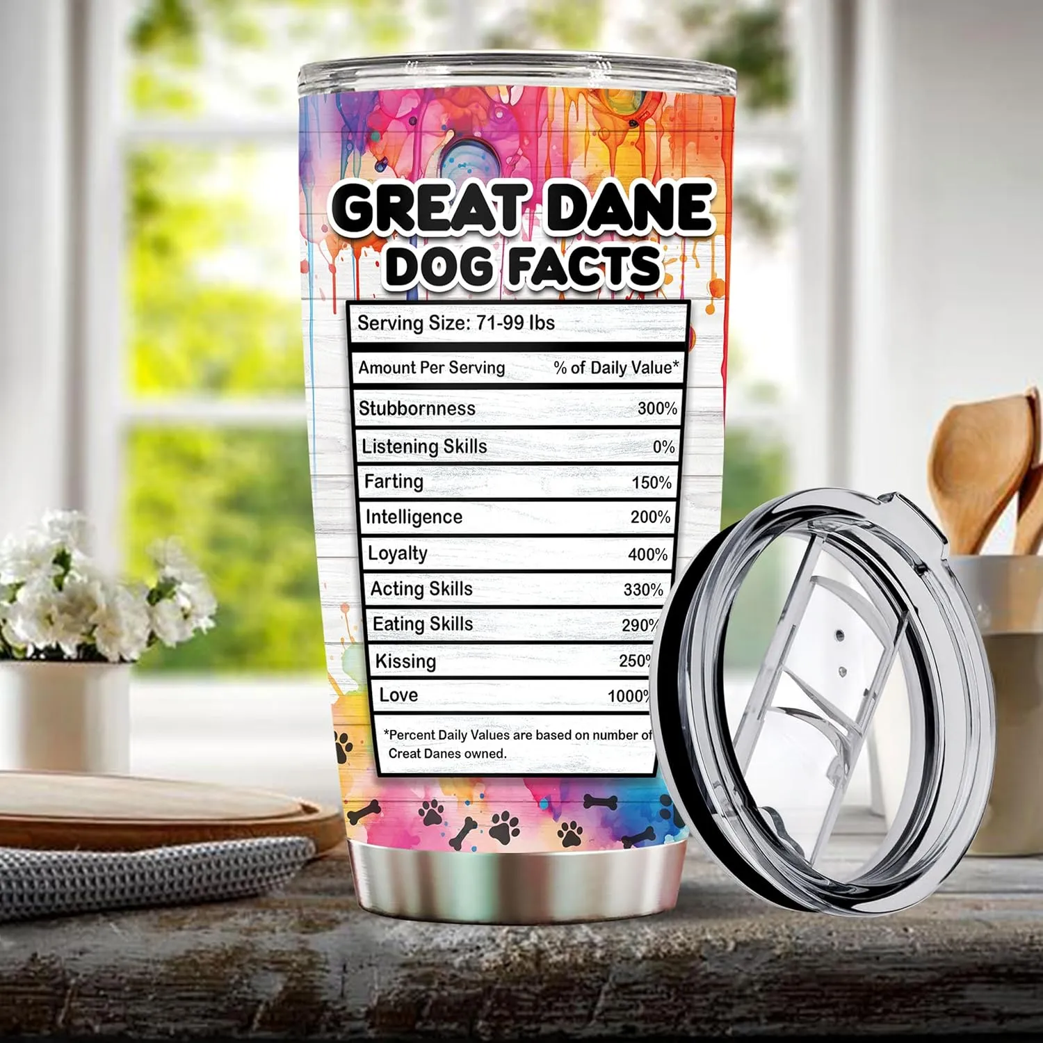 Gifts for Great Dane Lovers Birthday Christmas Thanksgiving Easter Gift Ideas for Dog Mom Dad Owners Thermos Tumbler Travel Cup Coffee Mug Water Bottle 20 Oz Stainless Steel Thermos
