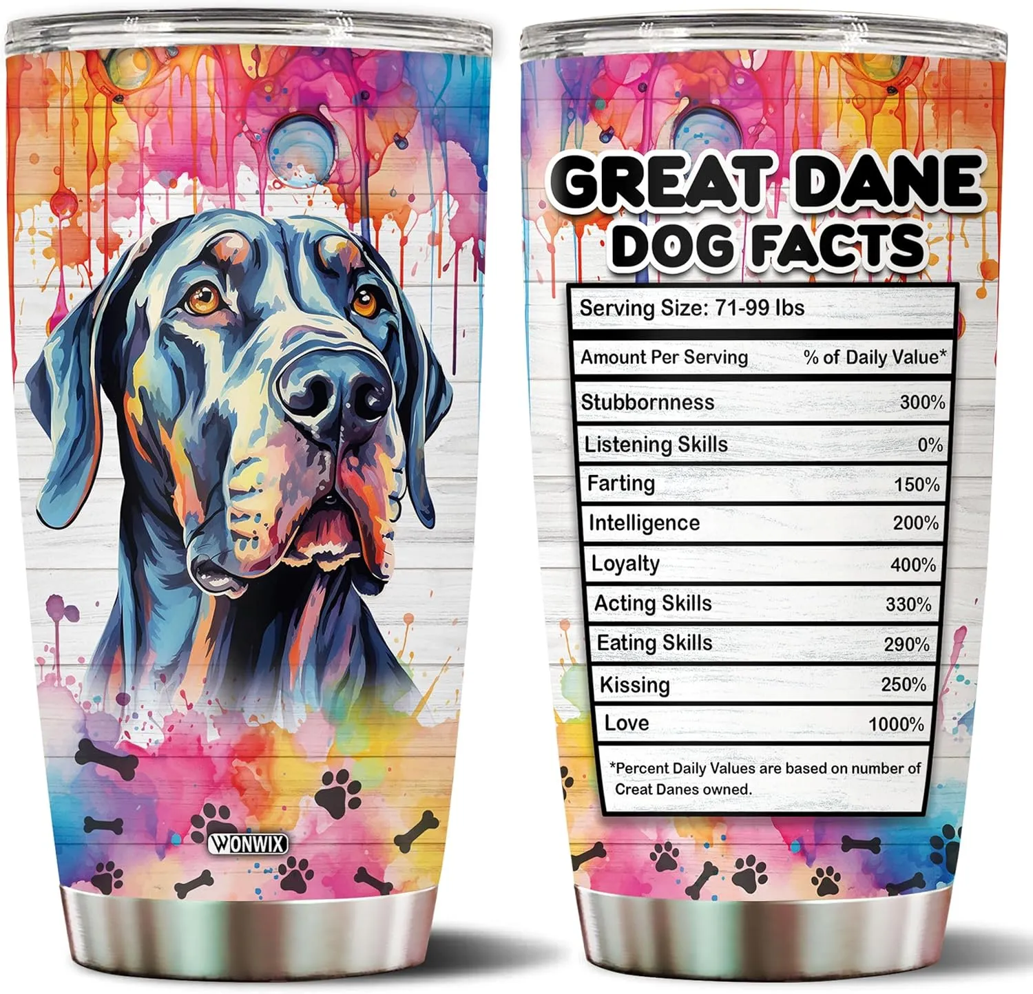 Gifts for Great Dane Lovers Birthday Christmas Thanksgiving Easter Gift Ideas for Dog Mom Dad Owners Thermos Tumbler Travel Cup Coffee Mug Water Bottle 20 Oz Stainless Steel Thermos