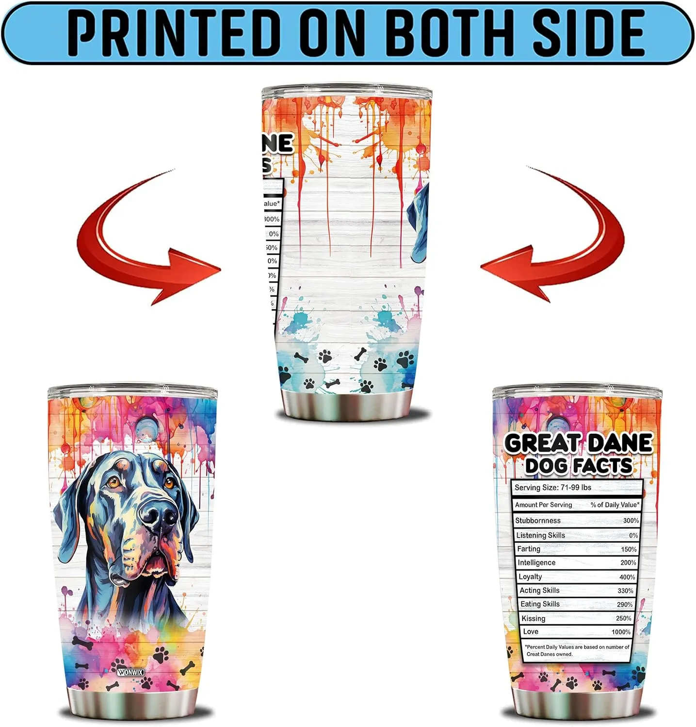 Gifts for Great Dane Lovers Birthday Christmas Thanksgiving Easter Gift Ideas for Dog Mom Dad Owners Thermos Tumbler Travel Cup Coffee Mug Water Bottle 20 Oz Stainless Steel Thermos