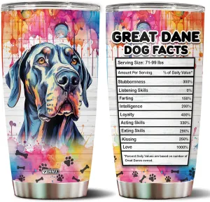 Gifts for Great Dane Lovers Birthday Christmas Thanksgiving Easter Gift Ideas for Dog Mom Dad Owners Thermos Tumbler Travel Cup Coffee Mug Water Bottle 20 Oz Stainless Steel Thermos