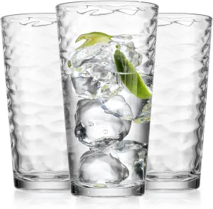 Glaver's Drinking Glasses Set of 10 Highball Glass Cups, Premium Glass Quality Coolers 17 Oz. Glassware. Ideal for Water, Juice, Cocktails, and Iced Tea. Dishwasher Safe.…