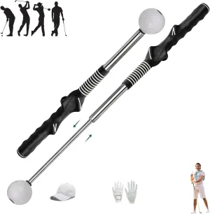 Gloryboom Telescopic Club, Click Stick Golf Trainer, Telescopic Club, Retractable Golf Swing Training aid, Portable Grip Trainer Click Feedback, for Home/Range Practice