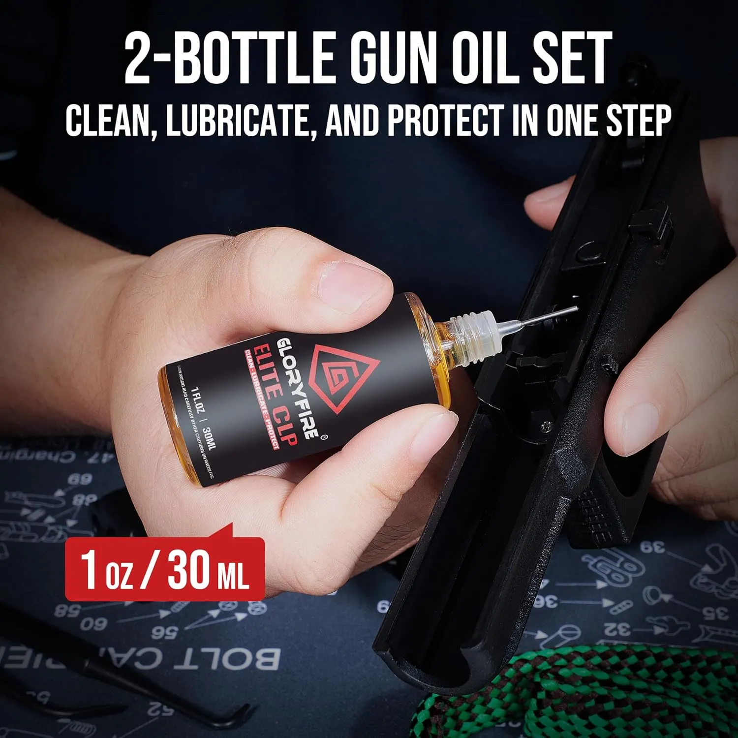 GLORYFIRE Universal Gun Cleaning Kit, Gun Cleaning Kit for All Guns, Includes Gun Cleaning Supplies and Tools, Suitable for Most Calibers