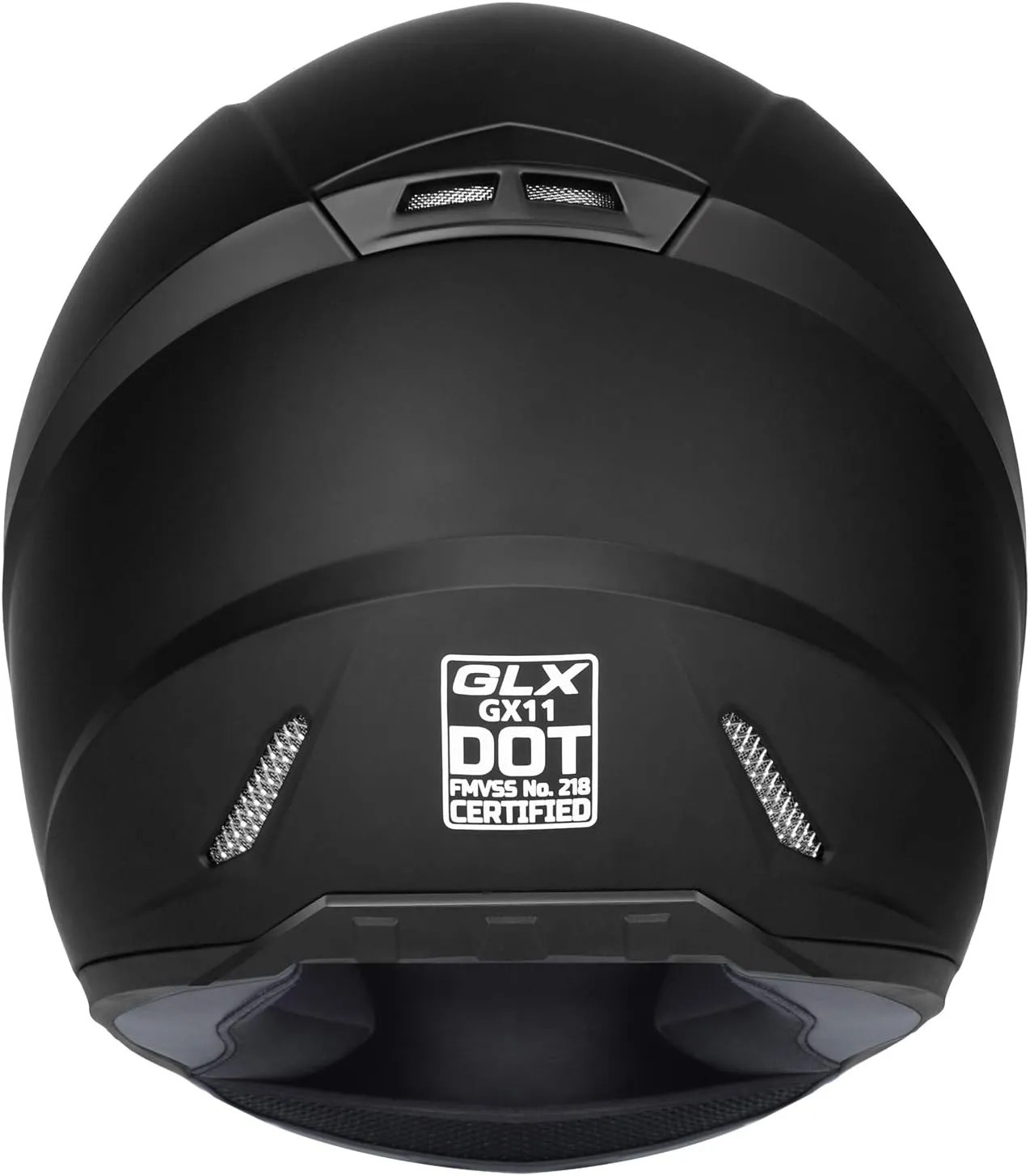 GLX GX11 Compact Motorcycle Helmet - Matte Black, Medium - Full Face w/ Tinted Visor, DOT Approved