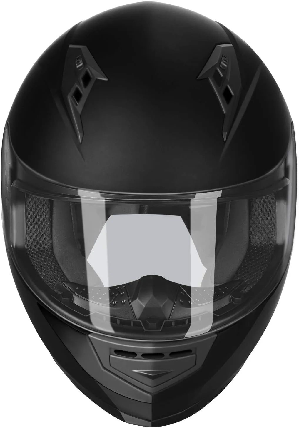 GLX GX11 Compact Motorcycle Helmet - Matte Black, Small - Full Face w/ Tinted Visor, DOT Approved