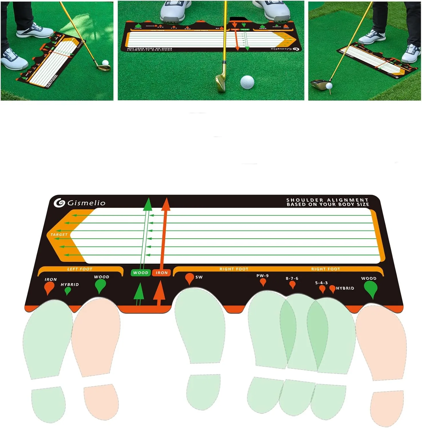Golf Training Mat for Beginners Posture Assistance and Entry-Level Stance Corrector Trainer with Golf Training Aid