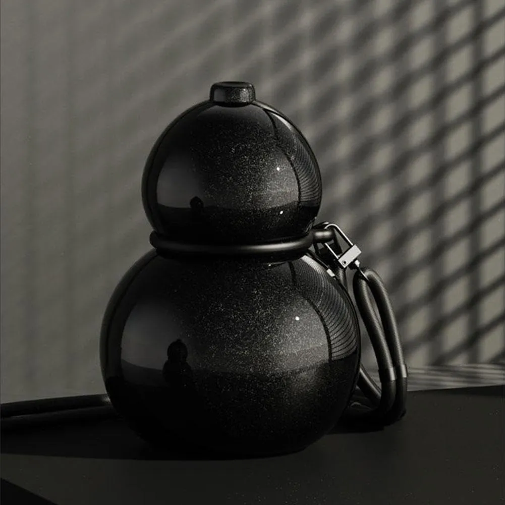 Gourd Water Bottle Retro Style Gourd Sports Water Bottle 316 Stainless Steel Winter Thermos Cup 730ml Travel Water Bottle for Outdoor Indoor,Eye-catching Gourd Style Water Bottle (Black)