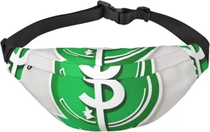 Green Hair Symbol Men'S And Women'S Waist Pack, Crossbody Bag With Adjustable Belt For Running, Traveling, Sports, Hiking