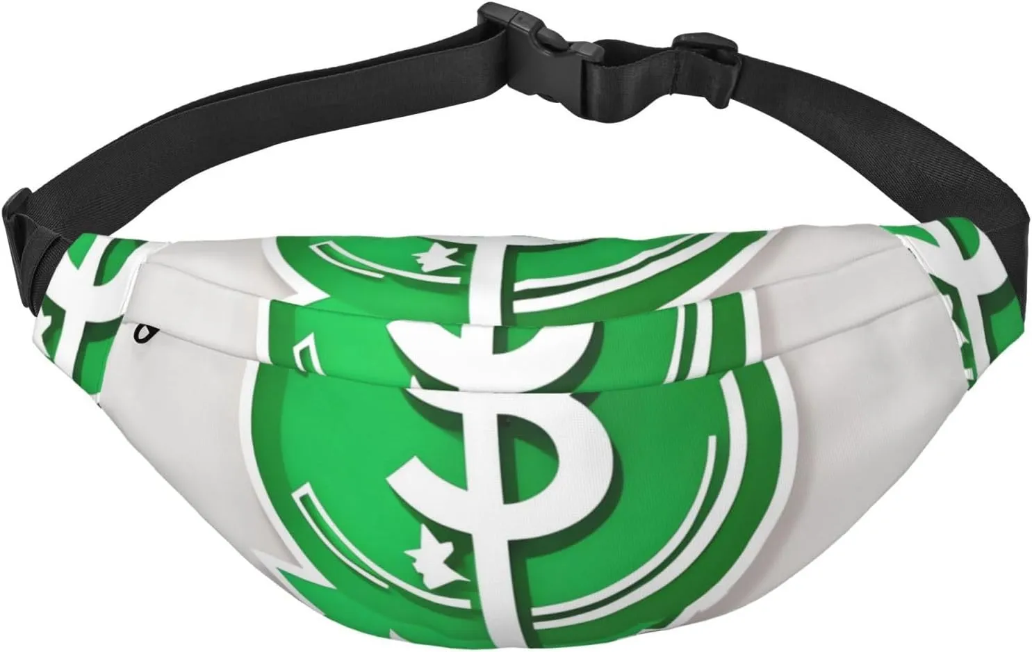 Green Hair Symbol Men'S And Women'S Waist Pack, Crossbody Bag With Adjustable Belt For Running, Traveling, Sports, Hiking