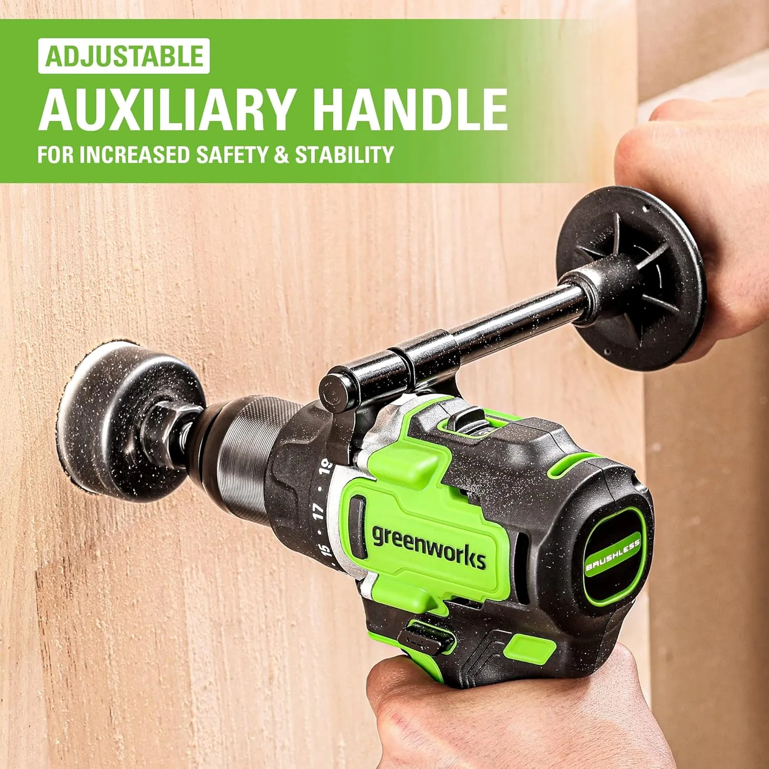 Greenworks 24V Cordless Brushless 1/2" Drill Driver (Metal Chuck /800 in.-lbs. /21 Clutch Position/LED Light), Tool Only
