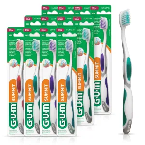 GUM Summit  Soft Toothbrush, Ultra Fine Tapered Bristles for More Effective Plaque Removal, Extra Soft Toothbrushes for Adults, 12 Count