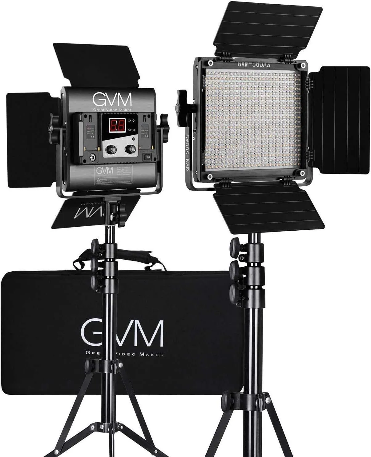 GVM 560 LED Video Light, Dimmable Bi-Color, 2 Packs Photography Lighting with APP Intelligent Control System, Lighting for YouTube, Studio, Outdoor, Video Lighting Kit, 2300K-6800K, CRI 97 