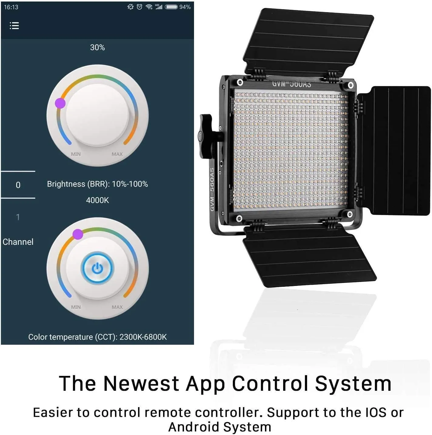 GVM 560 LED Video Light, Dimmable Bi-Color, 2 Packs Photography Lighting with APP Intelligent Control System, Lighting for YouTube, Studio, Outdoor, Video Lighting Kit, 2300K-6800K, CRI 97 