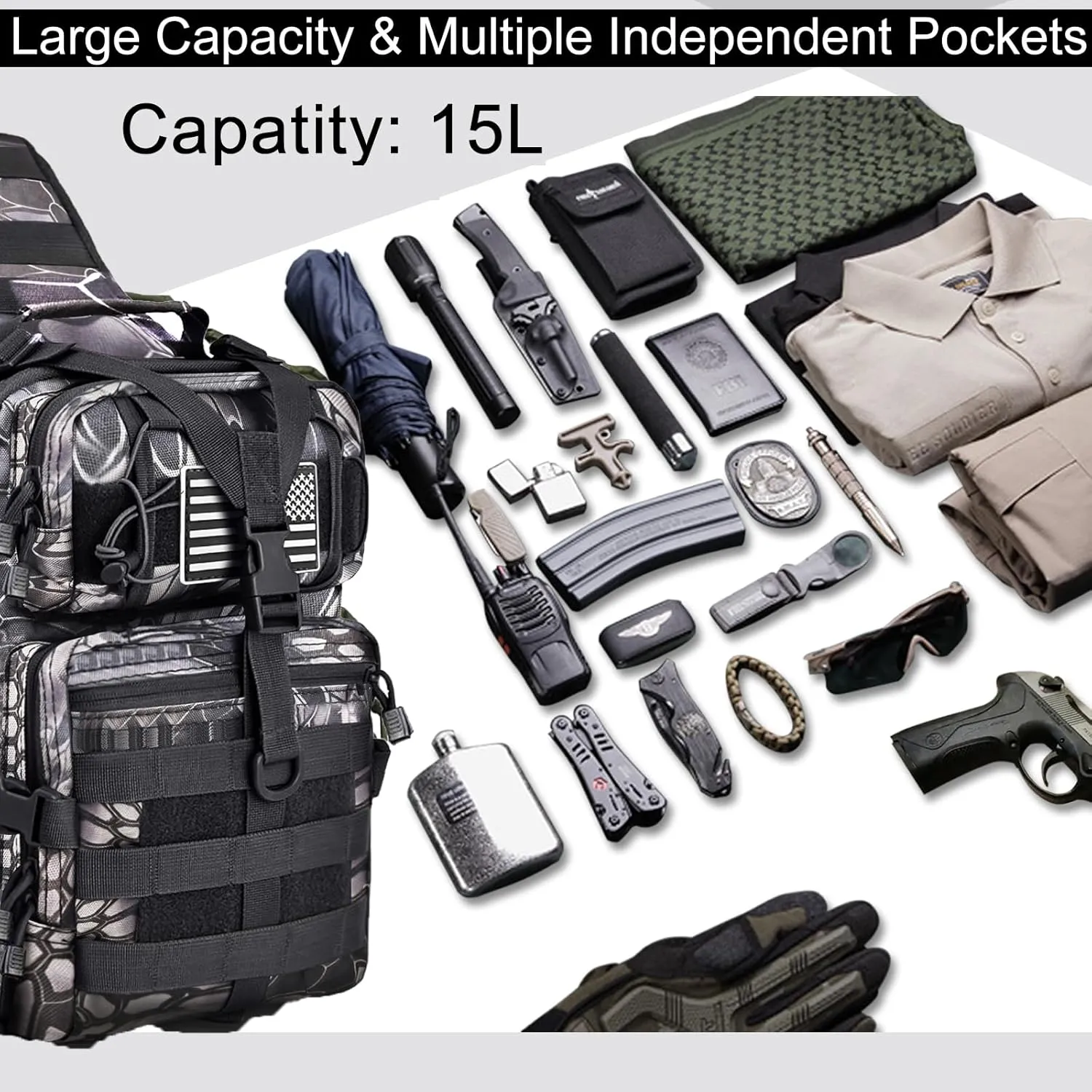 HAOMUK Tactical Sling Bag Pack Military Rover Shoulder Sling Backpack EDC Molle Assault Range Bag