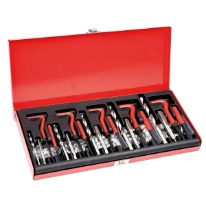 Happybuy Helicoil Thread Repair Kit, 166-Piece Metric HSS Drill Helicoil Repair Kit, M5 M6 M8 M10 M12 Heli Coil Rethreading Tool Kit with HSS Drill Bits Thread Inserts Taps Breakoff Installation Tools