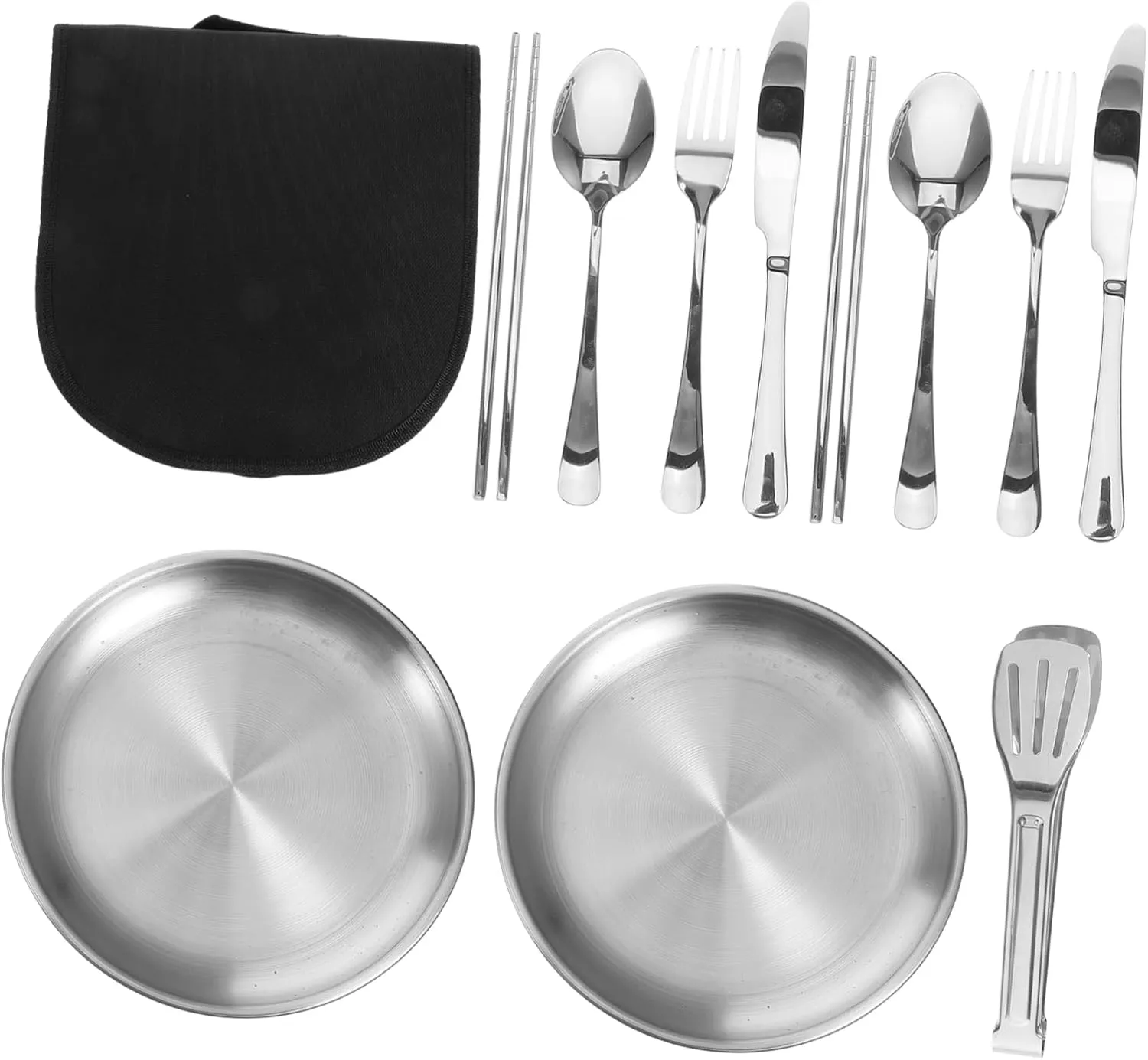 Happyyami Tableware Fork Spoon Set Stainless Steel Utensils for Lunch Box Compact Durable