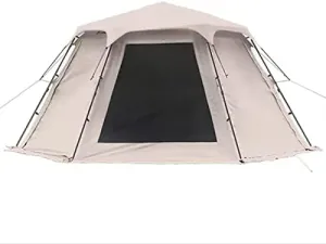 Hexagonal Outdoor Camping Tent with Spliceable Front Extension, 4-Season Large Family Glamping Tents with Sun Shelter Porch for Party, Hunting, Hiking