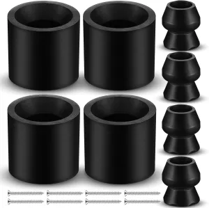 Hicarer 4 Sets Trailer Door Holder Kit Low Profile Bumper Door Holder Rubber Horse Trailer Bumper Accessories Fits for Most Rv Camper Cargo Hold, Black