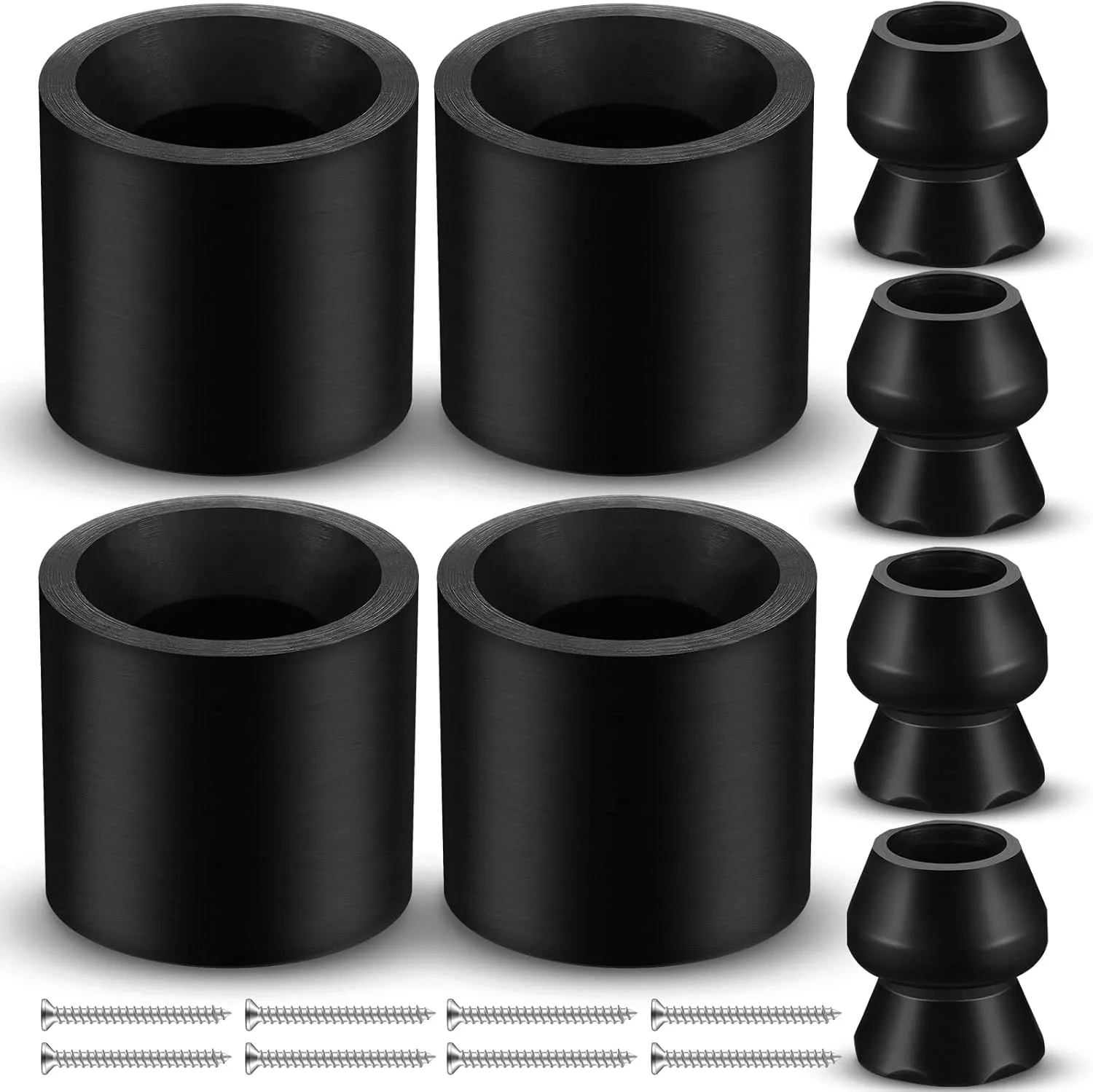Hicarer 4 Sets Trailer Door Holder Kit Low Profile Bumper Door Holder Rubber Horse Trailer Bumper Accessories Fits for Most Rv Camper Cargo Hold, Black