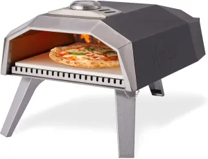 Hike Crew 12” Outdoor Propane Pizza Oven | Compact, Portable Personal Pizza Maker for Camping Kitchen with Flame Control Knob, Pizza Stone, Cutter, Peel, Thermometer, Gas Regulator, Hose & Carry Bag