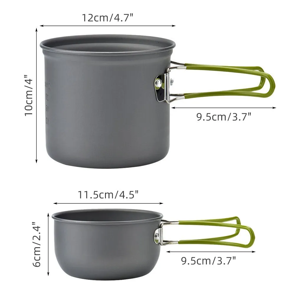 Hiking Cooking Tableware Kit Portable Camping Cookware Set Outdoor Pot Gas Stove