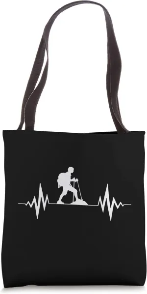 Hiking Heartbeat - Hiker - Climber Tote Bag