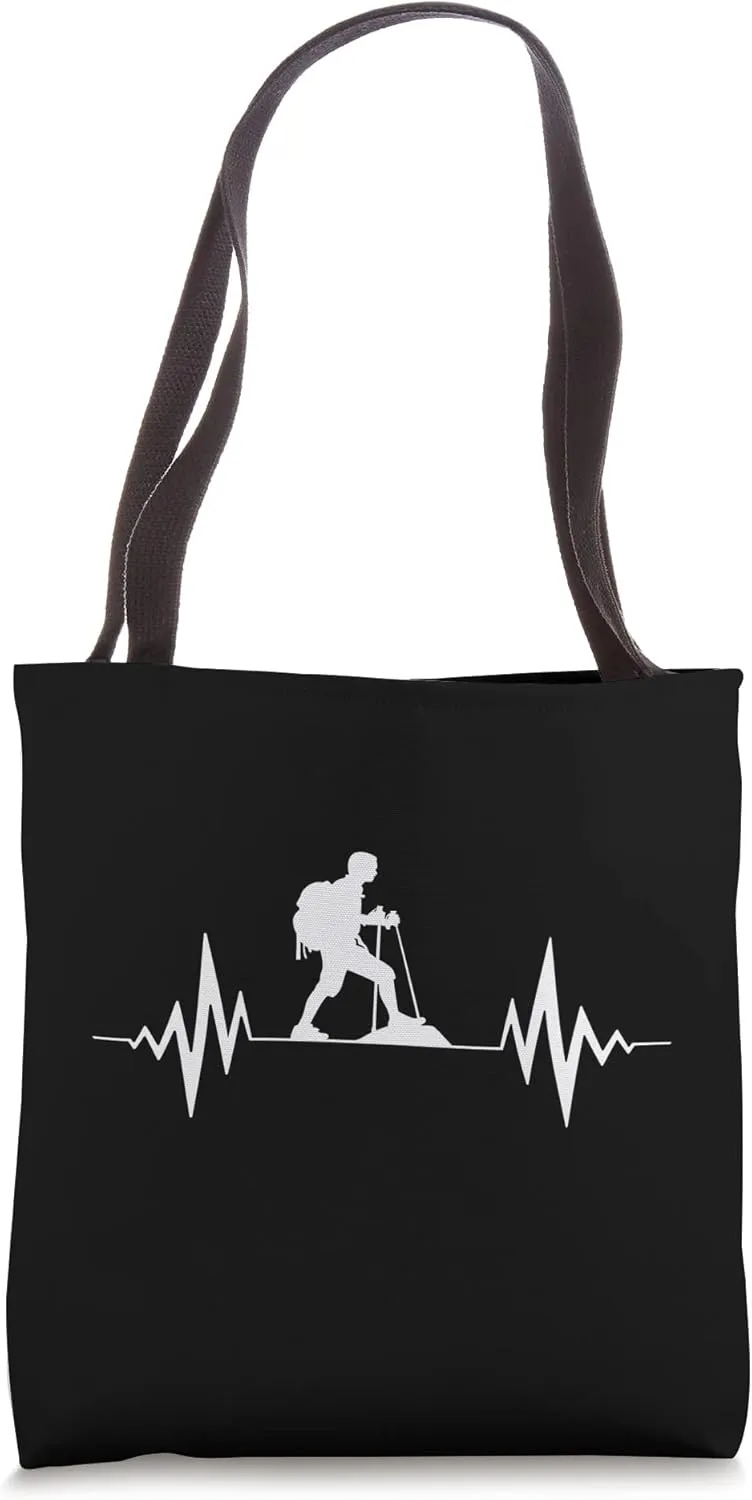 Hiking Heartbeat - Hiker - Climber Tote Bag