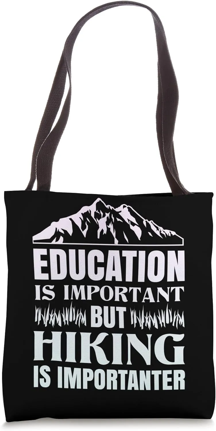 Hiking Saying, Mountain Lines, Alps Motif, Hiking. Tote Bag